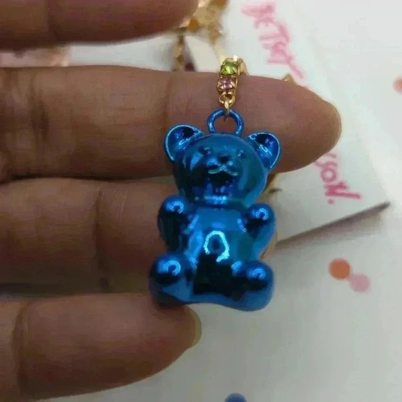 Betsey Johnson Asymmetrical Gummy Bear Heart Lollipop Earrings - New on Card - Picture 3 of 5